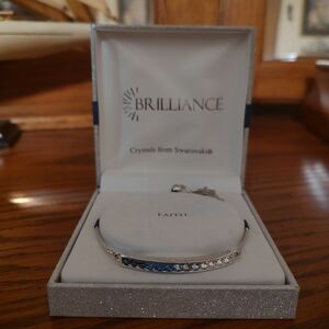 Brilliance Silver Bracelet with Blue Crystals